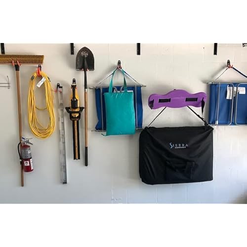 LARITS Garage Hooks for Hanging - 12 Garage Storage Hooks and 2 Cord Straps- 14-Piece Set