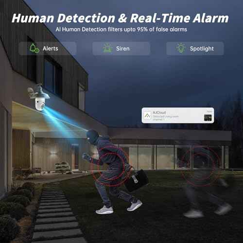 Light Bulb Security Cameras,5MP & 360¡Æ PTZ Light Bulb Camera Outdoor, 5G&2.4G Light Bulbs Camera,AI Motion Detection,Color Night Vision,2-Way Talk,Cloud/TF Storage,Compatible with Alexa