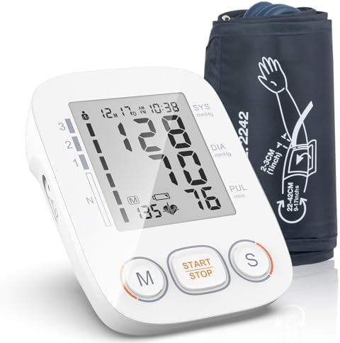 Blood Pressure Monitor for Home Use, Upper Arm Blood Pressure Machine with Large Cuff, Blood Pressure Machine, Adjustable Arm Cuff 8.7"-16.5",Large Display, 2 * 500 Readings Memory