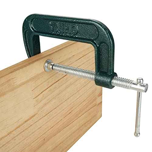 6 Piece 4 Inch C-Clamp Set - Industrial Strength, Quality Iron C Clamps for Woodworking, Welding, and Building(Green)