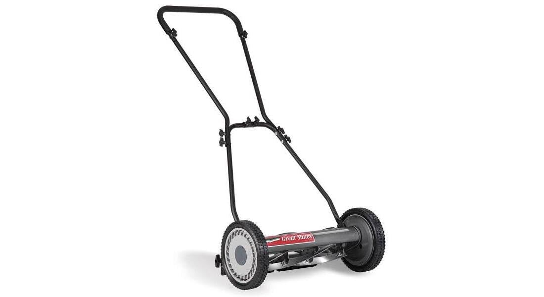 Great States 815-18 18-Inch 5-Blade Push Reel Lawn Mower, 18-Inch, 5-Blade, Grey
