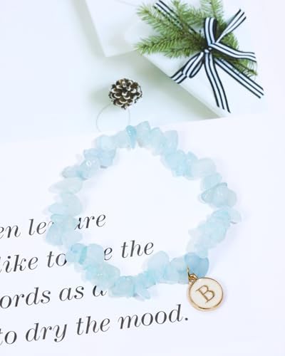 Natural Chip Stone Bracelet 1Pcs Summer Beach Irregular Crystal Gemstone Gravel Beads Stretch Bracelet for Women Men Daily Wear
