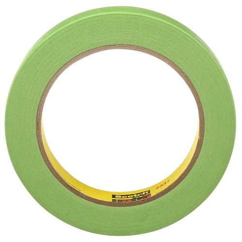 Scotch Brand Performance Masking Tape 233+, 46334, Flexible, Moisture Resistant, Green Color, 18 mm x 55 mm, Automotive Masking Tape