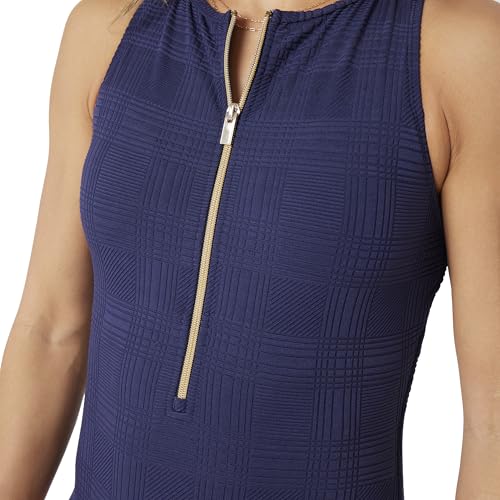 Nautica Women's One Piece Swimsuit ? Zip Front Surf, Tummy Control Bathing Suit, Quick-Dry Fabric