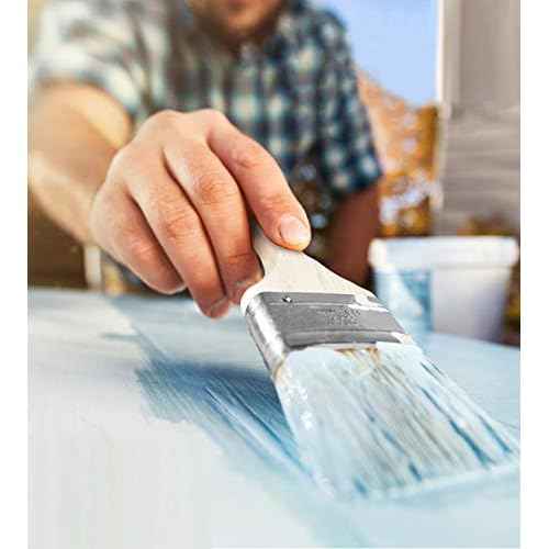 ETERNA 6Pack Household Chip Paint Brush 1inch 2inch 3inch Natural Bristles Wooden Handle Flat Brushes Set for Painting, Glue, Oil, Acrylic, Stain