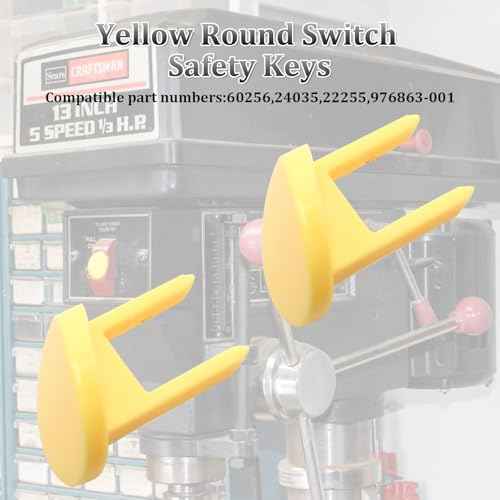 60256 Round Safety Switch Keys for Sears Craftsman Table Saw,Sander,Band Saw,Drill Press Power Tools,4 pcs