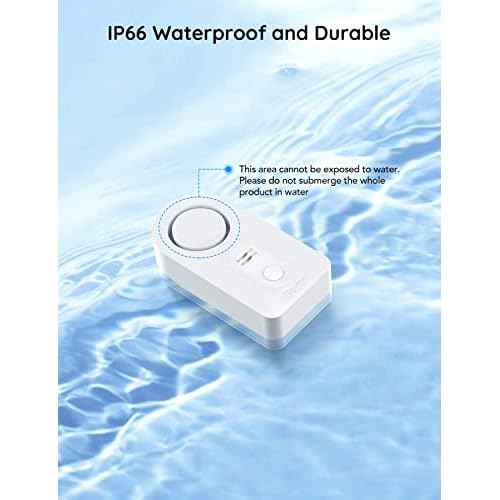 Govee Water Leak Detectors 2 Pack, 100dB Adjustable Audio Alarm Sensor, Sensitive Leak and Drip Alert, for Kitchen Bathroom Basement (Cannot Connect to Wi-Fi Directly)