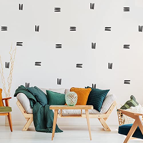 264 Piece Boho Wall Stickers - Modern Peel and Stick Line Wall Decals for Home Office, Bedroom, Nursery, Living Room, Window (Black)