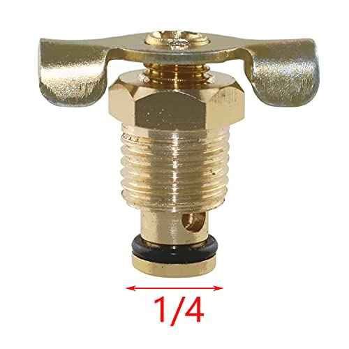 RLECS 1/4 External Drain Cock 2PCS 1/4 Brass Air Hose Fitting Air Compressor Blowdown Valve NPT Male External Drain Cock Drain Switch With Handle