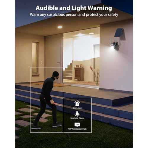 Xega Solar WiFi Camera Outdoor Wireless, 2K PTZ Security Camera with Rechargeable Battery, Color Night Vision, PIR Motion Detection, 2-Way Audio Spotlight & Siren, TF/Cloud Sttorage IP66