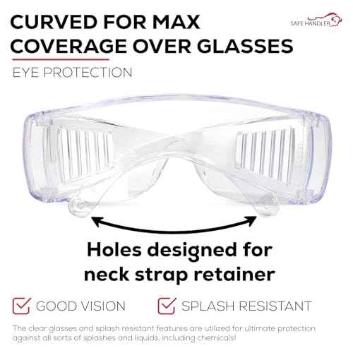 SAFE HANDLER BISON LIFE Diamont Vented Over Glasses Safety Glasses | Meets ANSI Z87.1, Impact Resistant Polycarbonate Lens