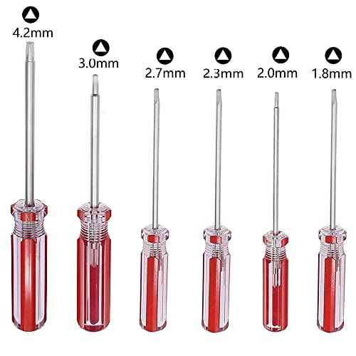 7 Pcs Triangle Head Magnetic Screwdrivers Set 1.4mm 1.8mm 2.0mm 2.3mm 2.7mm 3.0mm 4.2mm Triangle Screws Driver Tool Kit For Fixing Electronic Toys Battery Disassemble