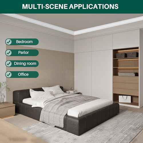 Ceiling Crown Molding Trim 10-Pack 46.9Ft in Total Length, with Base Decorative Ceiling Molding Bars -Install with Glue or Screws, White (Adhesive not Included)
