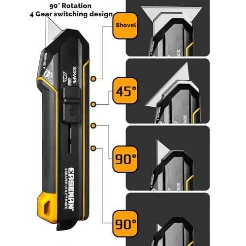 3-in-1 Utility Knife and Scraper with Built-In Blade Storage, Scraper Utility Knife with 5pcs Replacement Blades £¬Cutting Scraping Tool (5pcs blades)