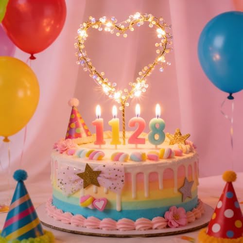 Wedding Cake Toppers Heart Pearl Cake Topper Gold Light Heart Cake Decoration for Birthday Wedding Engagement Anniversary Cake Decor