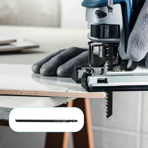 T-Shank Jigsaw Blades for Wood Contractor Assorted 7Inch Jig Saw Blades Set 5Pcs T744D T Shank Jig Saw Blades for Quick Cutting Wood, Hardwood, Plywood, Plastic, Metal, Black