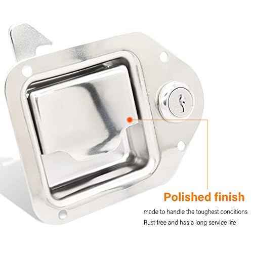 Tool Box Replacement Latch,2 stainless steel Truck Tool Box Latch Paddle Lock Replacement Handle 4-3/8inch x 3-1/4inch Paddle Key