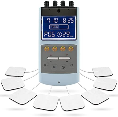 iStim TENS EMS Muscle Stimulator, EV-906 for Pain Relief and Muscle Strengthening, Japanese Gelled Electrodes Included