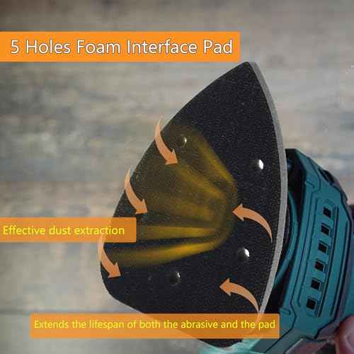 3pcs Mouse Detail Sanding Interface Pad 140mm*90mm 5 Holes Foam Interface Mouse Sander Sandpaper Backing Pad