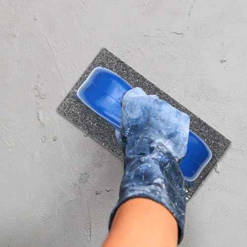 Wenqik 2 Pcs Rub Brick with Handle Concrete 20 Grit Masonry Tools Smoothing Cleaning Removing Marks Tool(Blue)
