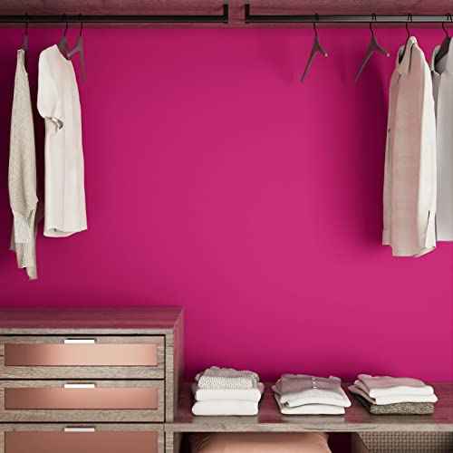 LACHEERY Hot Pink Peel and Stick Wallpaper for Bedroom Dark Pink Contact Paper for Cabinets Peel and Stick Removable Wall Paper Roll for Girls Room Accent Wall Drawers Furniture Waterproof 15.8"x80"