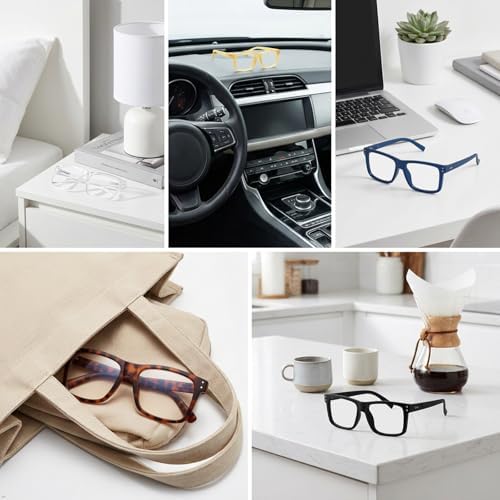 Eyekepper 5 Pack Reading Glasses +3.25, Oversized Square Large Frame Readers for Men Women, Fashion Spring Hinge Eyeglasses, Multi-Color Value Pack
