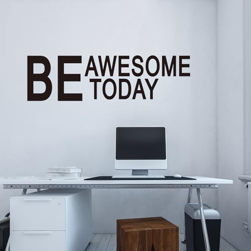 Motivational Quotes Wall Stickers for Gym: Office Inspirational Positive Vinyl Art Wall Decals for Classroom School Bedroom Living Room - Be Awesome Today 25" X 7"