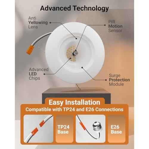 Sunco 6 Inch LED Can Lights Retrofit Recessed Lighting, Motion Sensor Ceiling Light, 850 LM, Selectable CCT 2700K/3000K/4000K/5000K/6000K, 10W, ETL 4 Pack.