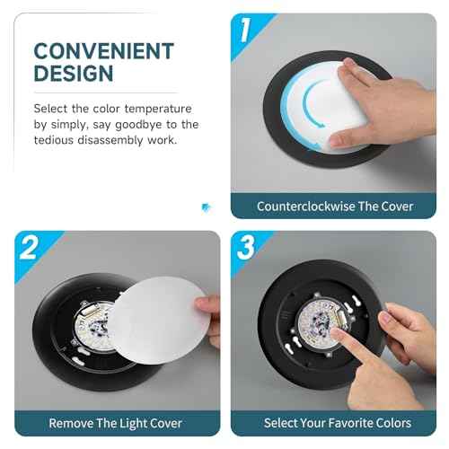 ECOELER 6inch Black LED Disk Lights, 3CCT Selectable Dimmable Flush Mount Ceiling Light Fixture, 16.5W 1100Lm, Aluminum Trim Low Profile Surface Mount, ETL Listed, 10 Pack