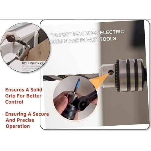 2-in-1 Ratchet Drill Chuck Key Wrench ? Universal Chuck Key Replacement Tool for Drill, Compatible with Most Electric Drills and Power Tools