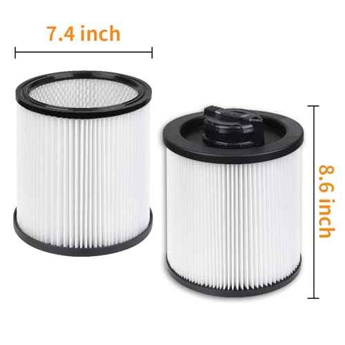 DXVC6910 Cartridge Filter Replacement for DEWALT Wet Dry Vacuum Cleaners 6-16 Gallon, Compatible with Dewalt DXV06P DXV09P DXV10P DXV10PL DXV10SA DXV12P DXV14P DXV16P, 2 Pack