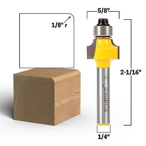 YONICO Roundover Router Bits Edge Forming 1/8-Inch Radius 1/4-Inch Shank 13060q