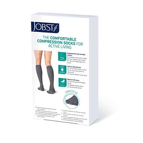 JOBST Activewear 20-30 mmHg Knee High Compression Socks, Large Full Calf, Cool Black