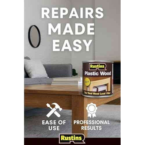 Rustins Wood Filler Oak 20g tube - The 'Real Wood Look' Filler - Waterproof - For Interior & Exterior Use - When dry will take screws and nails