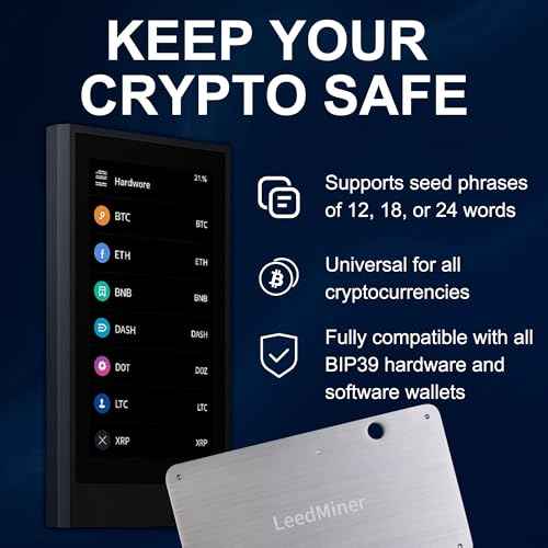 Seed Phrase Storage,Crypto Seed Backup 4 Plates Letter 24 Words Bitcoin Crypto Seed Metal Plate, Compatible with BIP39 Hardware Wallets, Ledger, KeepKey, Trezor