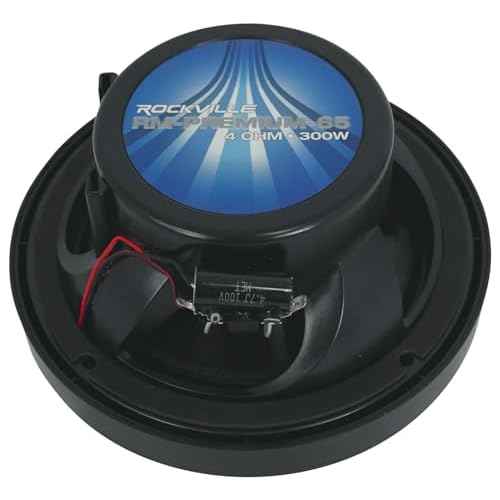 Rockville Pair RM-PREMIUM-65 Black 6.5" Marine Boat Speakers, 600W Peak/150W RMS, 4-Ohm, Crisp Audio, Waterproof Design, High-Power Handling for Boats and Outdoor Vehicles