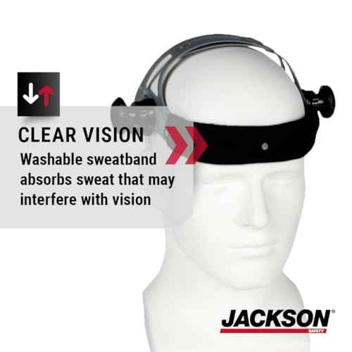 Jackson Safety 370 Speed Dial Replacement Ratcheting Headgear for Welding Helmets - Oversized Adjuster Knob, Adjustable Sliders, Hood Locks Up/Down, Patented Quick-Fit Rear Swivel Headband, Washable Sweatband - Made in USA