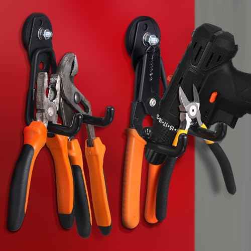 Landhoow Large Magnetic Hooks Heavy Duty Garage Magnet Hooks Strong Storage Utility Magnetic Hangers with Anti Slip Rubber Coating for Indoor and Outdoor Hanging(Black,14 Pcs)
