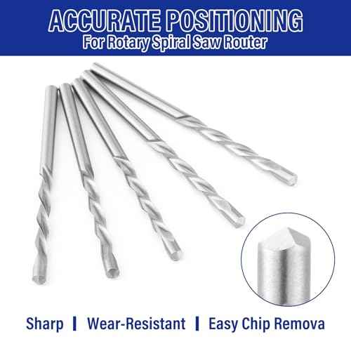 Tondiamo 50 Pcs Drywall Bits 1/8 Inch Cutting Bits M2 Speed Steel Spiral Drywall Router Saw Cutout Drill Tip Guide Point Cutting Outlets Drill Tools for Use with Spiral Saw