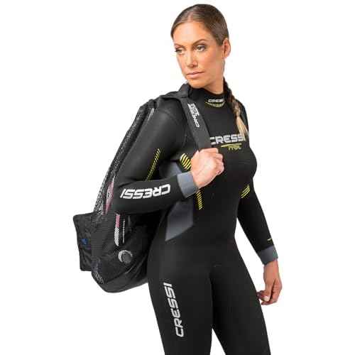 Cressi Heavy Duty Mesh Backpack 85 liters Capacity for Snorkeling, Water Sport Gear | Utila: designed in Italy, Black, One Size (UB937000)