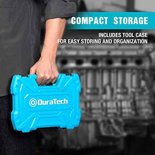 DURATECH 12-Piece Ratcheting Combination Wrench Set, 72-Tooth, Metric, 8-19mm, Cr-v Steel, Organized in Storage Case