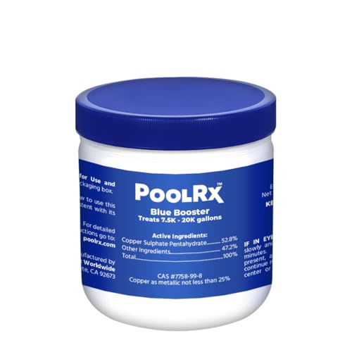 Pool RX 102001 6 Month Swimming Pool Algaecide Replacement, 8 oz, Blue