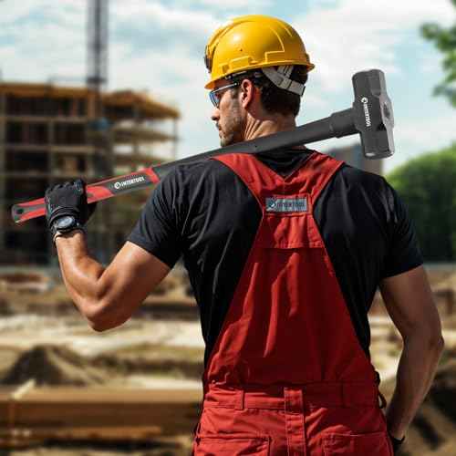 INTERTOOL Sledgehammer 12 lbs ? Sledge Hammer for Demolition, Construction, & Stake Driving - Reinforced Steel 36¡± Overstrike Protection with Shock Absorbing Non-Slip Handle HT08-0249
