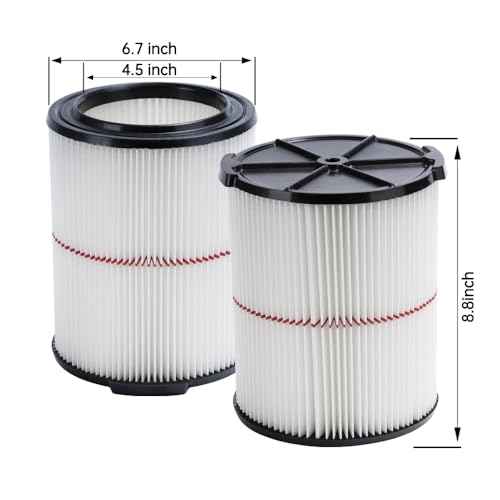 Replacement Filter for Craftsman 9-38754 CMXZVBE38754 Red Stripe General Purpose Wet Dry Vac, Compatible with Craftsman 5/6/8/9/12/14/16/20 Gallon Vacuum, 2 Pack
