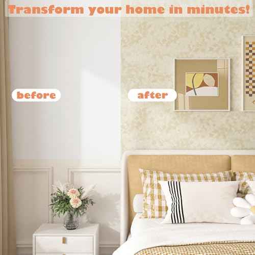 Stickyart Beige Velvet Wallpaper Peel and Stick Felt Cream Contact Paper Removable Velvet Textured Wallpaper Modern Self Adhesive Felt Liner Paper for Jewelry Box Craft Bedroom Accent Wall 12"x80"