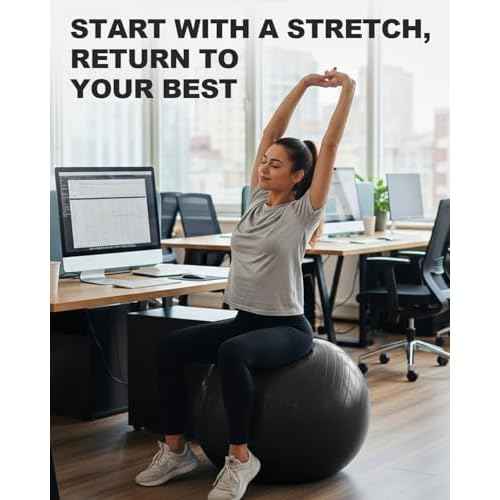 Trideer Exercise Ball for Yoga, Pilates & Fitness ? Stability Ball Equipment for Home Gym & Office Chair, Core & Balance Training Accessories, Physical Therapy Equipment, Quick Pump Included, 5 Sizes