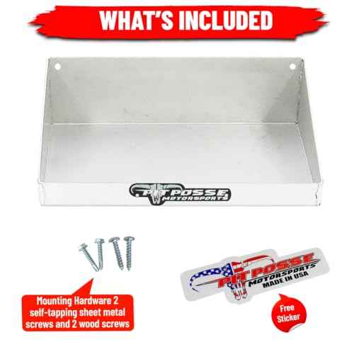 Pit Posse Mini Work Tray Wall Shelf Trailer/Garage Tool Storage USA Made- Silver..