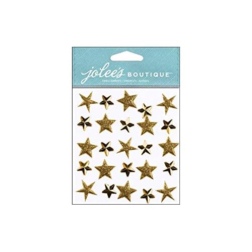Jolee's Boutique Dimensional Stickers, Gold Stars Repeats