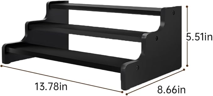 Wooden Cologne Organizer for Men, Perfume Organizer Stand, Cologne Stand with Anti-Slip Washers, Wooden Display Risers Stand for Dessert, Cupcake, Display Shelf Riser Stand for Decoration Makeup Black, 3-tier-13.8in