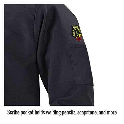 Black Stallion FBK9-30C Flame-Resistant Cotton Welding Jacket, Black, X-Large